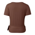 thumbnail image 5 of QHWAUAKFBN T Shirts For Women Trendy Trendy Wear Beach School Parties Slim Fit V Neck Short Sleeve Running Yoga Training Basic Style Tshirts Top, 5 of 5