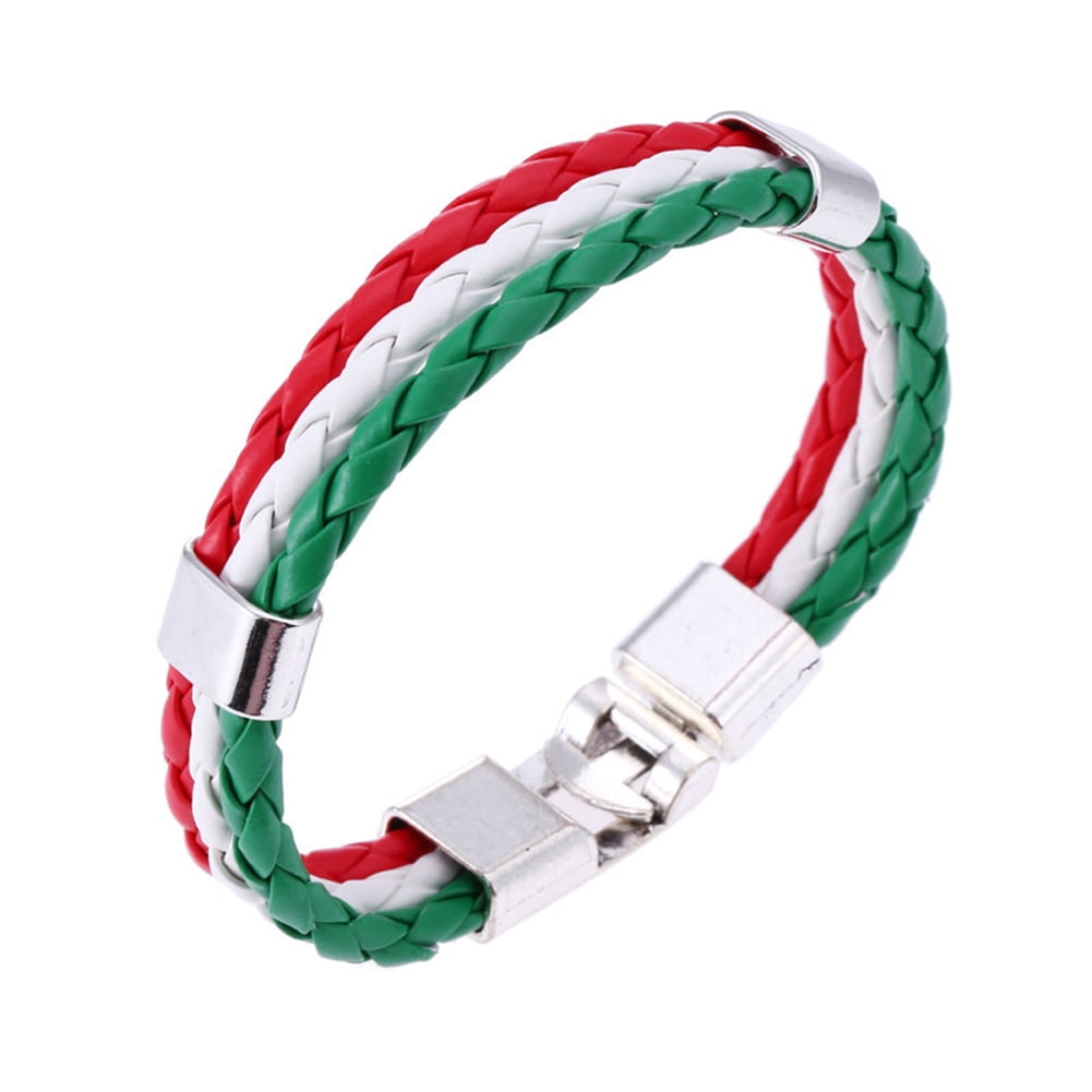 Italian Flag Bracelet Gold Filled Bracelet Set With Green  Etsy