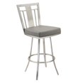 thumbnail image 1 of Armen Living Cleo Modern Faux Leather Swivel Counter Stool in Gray, 1 of 3