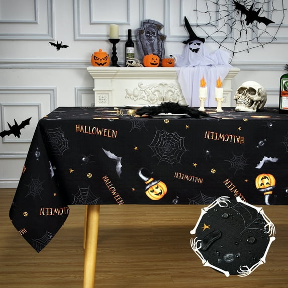 Litake Rectangle Halloween Tablecloth Waterproof Wrinkle Resistant and Washable Tablecloth Scary Themed Table Cover for Holiday Dinner Party Decoration 60*84inch