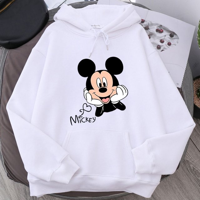 Sudadera con estampado de dibujos animados de Disney Frauen Lustige Hip Hop Mickey Maus Druck Herbst Und modo de invierno Harajuku Stil Sudadera con capucha