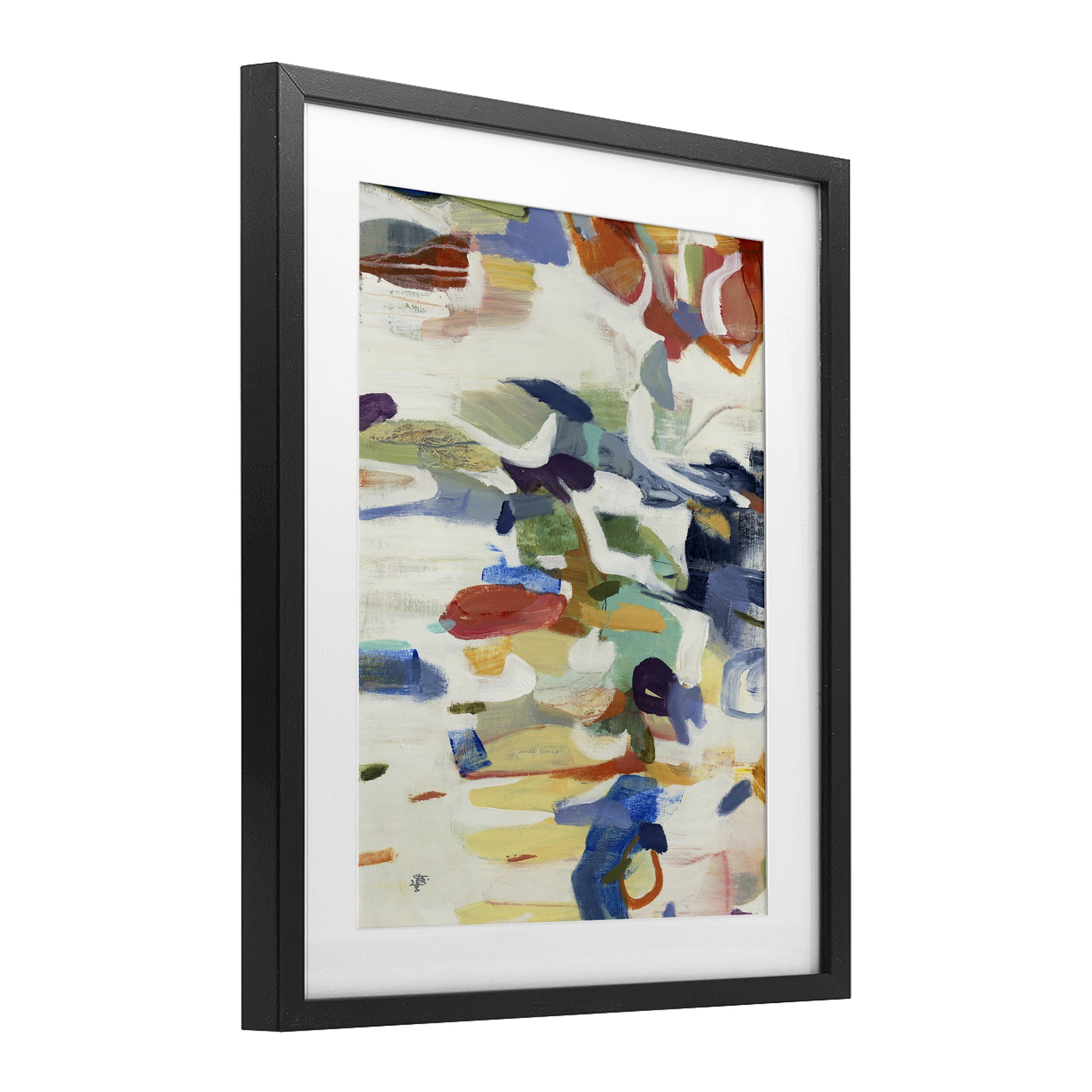 Stupell Industries Primary Hued Abstraction Black Framed Print Under Glass, design by Lisa Ridgers