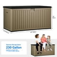 thumbnail image 2 of Dextrus 230 Gallon Large Deck Box,Outdoor Storage Box for Patio ,Garden Tools ,Waterproof,Black&Brown, 2 of 5