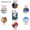 thumbnail image 6 of Kll Friendly Smiling Sharks Microfiber Beach Towel Fast Drying,Extra Large 31.5"X63" Sand Free Beach Towel Super Lightweight Towels, 6 of 8