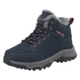 thumbnail image 3 of Rokment Women's Fleece Lined Hiking Trekking Boots Winter Warm Waterproof Comfortable Lace up Non Slip Outdoor Running Walking Climbing Work Ankle Booties, 3 of 4