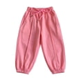 thumbnail image 2 of hengsof Girls Fashion Solid Color Casual Jogger Pants Summer Lightweight Drawstring Pocket Sweatpants for Kids 12 Months-11 Years, 2 of 8