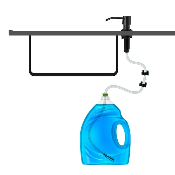 Stylever Soap Dispenser - 4Spout and 16oz Capacity Bottle - Built in Sink Soap Dispenser for Kitchen Sink - Oil Rubbed Bronze Countertop Soap Dispenser Pump with 47"" Extension