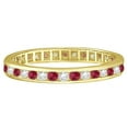 thumbnail image 2 of Ruby and Diamond Channel Set Ring Eternity Band 14k Yellow Gold (1.04ct), 2 of 2