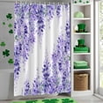 thumbnail image 4 of Shower Curtain, Watercolor Purple Vineflowers Leaves Waterproof Shower Curtain Set with Hooks for Bathroom Showers,Stalls and Bathtubs,36x72In Spring Summer Floral, 4 of 9