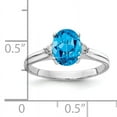 thumbnail image 2 of Primal Gold 14 Karat White Gold 8x6mm Oval Blue Topaz and A Diamond Ring, 2 of 4