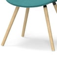 thumbnail image 3 of Simpli Home Malden Bentwood Dining Chair with Light Wood in Turquoise Blue Linen Look Fabric, 3 of 14