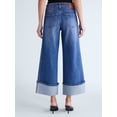 thumbnail image 3 of Scoop Women's and Women's Plus Mid Rise Cuffed Wide Leg Jeans, Sizes 0-28W, 3 of 5