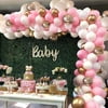Pink Balloon Arch Garland Kit - 124 Pieces White Pink Gold and Gold Confetti Latex Balloons for Baby Shower Wedding Birthday Graduation Anniversary Bachelorette Party Background Decorations