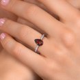thumbnail image 4 of Gem Stone King 10K White Gold Red Garnet and E - F Lab Grown Diamond Engagement Ring for Women | 1.62 Cttw | Pear Shape 9X6MM | Gemstone January Birthstone | Size 6, 4 of 6