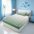 thumbnail image 3 of Homewish Green White Zipper Twin Comforter Sets with Fitted Sheet and 2 Pillowcases, Abstract Gradient Ombre Zipper Bedding Set, 3 of 7