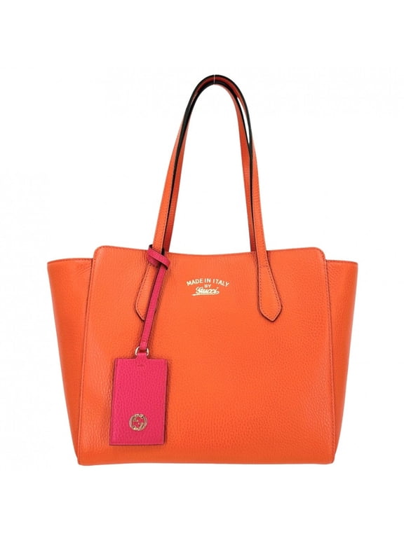 Pre-Owned Gucci Women's Swing Tote Bag, Shoulder GUCCI 354408, Leather, Orange Pink, Gold...