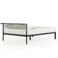 thumbnail image 3 of Mellow HYLLE Metal Platform Bed with Headboard Shelf, Solid Pine Wood, Black, Full, 3 of 9