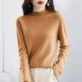 thumbnail image 3 of Women Pure Long Sleeve Crew Neck Soft Warm Pullover Knit Fall Winter Petite Thermal Tops for Women Winter Tops for Women Long Sleeve Thermal Long Sleeve Thermal Tops for Women Womens Long Sleeve, 3 of 4