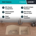 thumbnail image 5 of 32" x 20" Quartz Kitchen Sink, 70/30 Double Bowl Sink, Drop-in Sink, Undermount Sink, Granite Kitchen Sink, Beige Kitchen Sink, Lexicon Platinum LP-7030-B-SO, 5 of 7