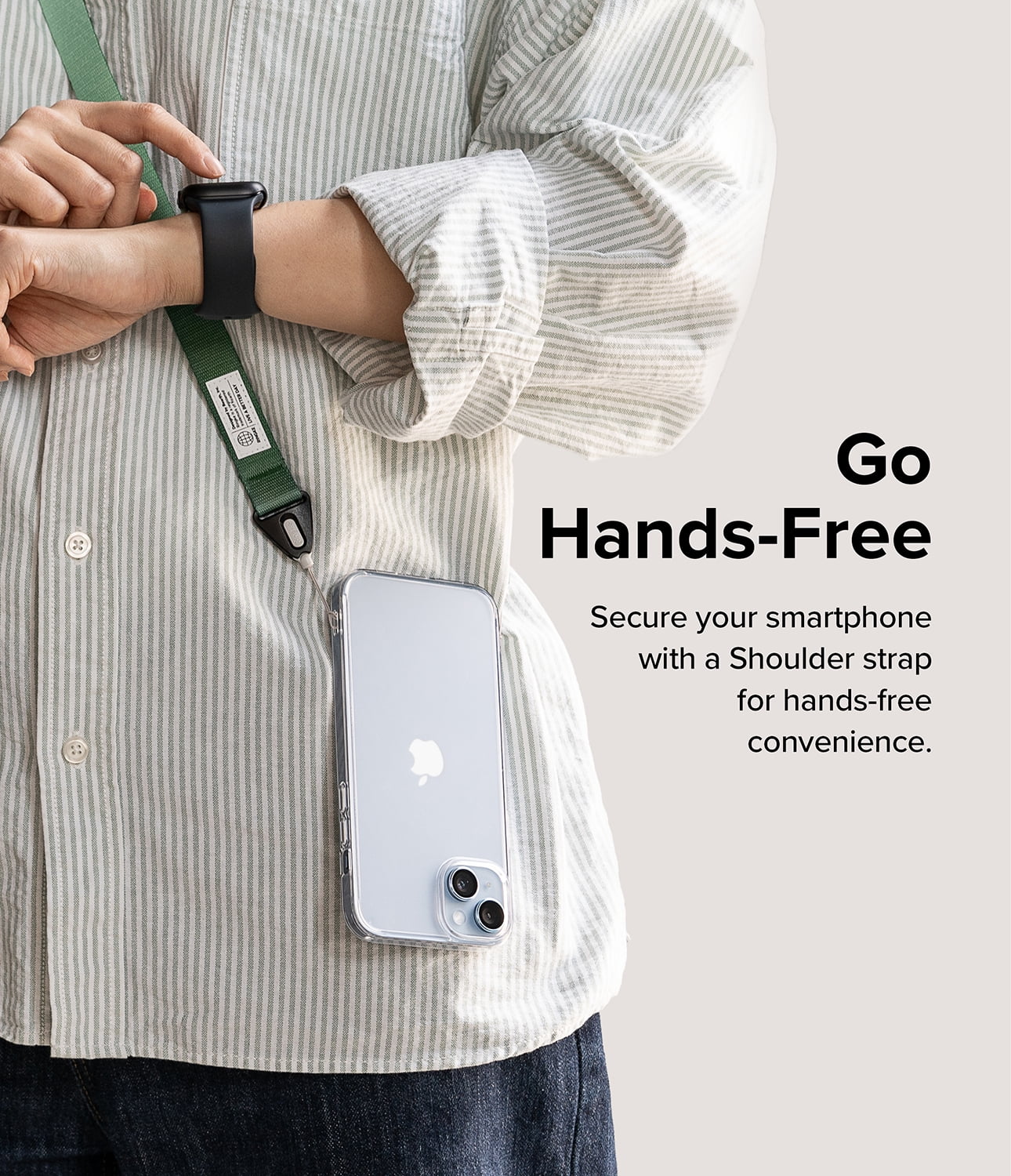 Ringke Shoulder Strap [Phone Lanyard] for Camera and Phone Strap, Designed For iPhone 17 Case Adjustable Sturdy Universal Crossbody Strap - Forest