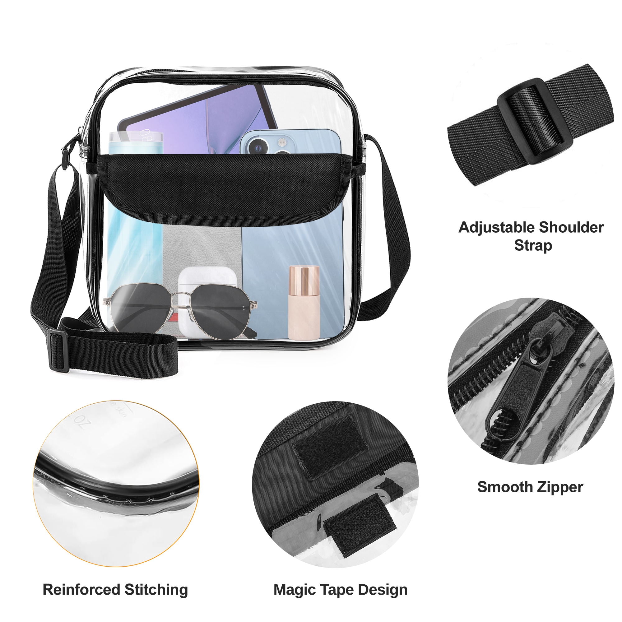 Dropship PVC Clear Crossbody Bags For Women Men Stadium Approved Transparent  Shoulder Handbag Small Square Phone Bag Outdoor Wallet Purse to Sell Online  at a Lower Price