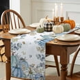 thumbnail image 3 of Blue Teal Fall Pumpkins Table Runner, Autumn Thanksgiving Kitchen Dining Table Decoration for Home Party Decor 13x90 Inches, 3 of 9