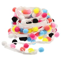 Uxcell 2 Yards Pom Pom Ball Fringe Trim Ribbon Sewing for DIY Crafts Mixed Color