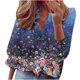 thumbnail image 1 of Mujeres Casual Manga completa Cuello en V Tops Camisas sueltas Blusa Tops estampados Pompotops  FGAJ13972, 1 of 5