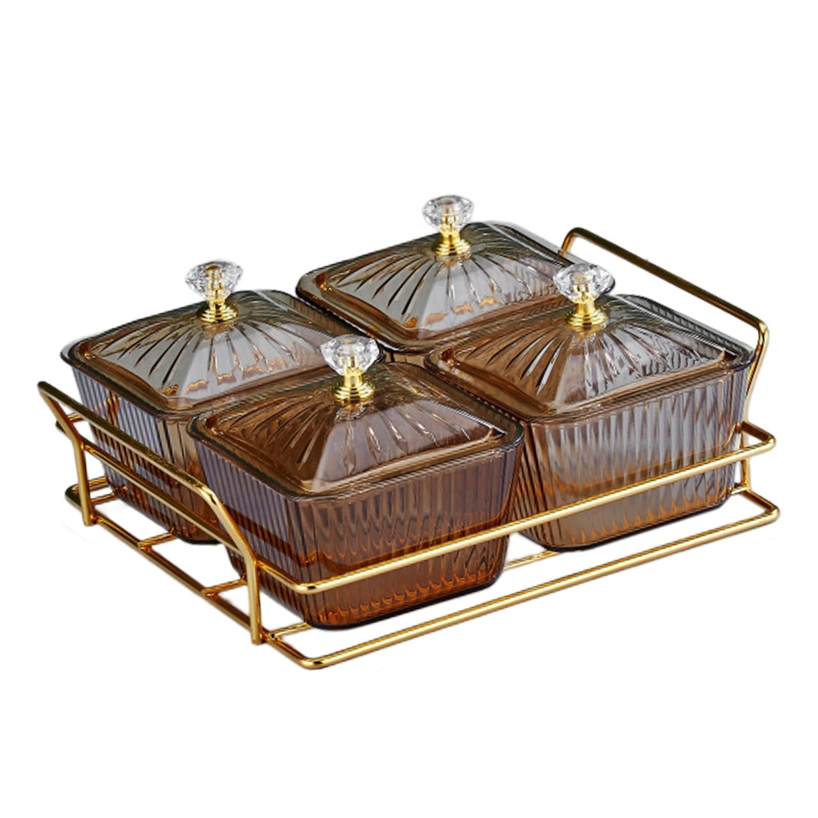 Divided Serving Platter Snacks Platter with Lids Snack Plates Tray