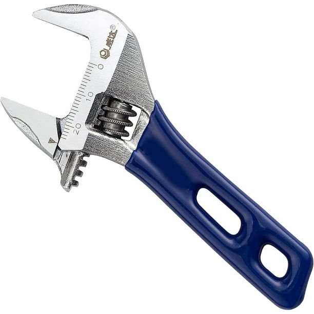 Llave ajustable para baño Llave ajustable para tubería de 4 pulgadas (115 mm) Llave individual Llave ajustable de mango corto para desarme de tuerca de tubería de fregadero de baño JFHHH pequeña