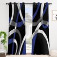 thumbnail image 4 of Tchckioa Blackout Curtains,Abstract Line Grommet Drapes for Apartment,2 Panels,52x96 Inch,Blue, 4 of 6
