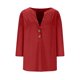 thumbnail image 4 of Top boho,Blusa informal con cuello en V y mangas 3/4 para mujer, abotonada, de poliéster y elastano, ideal para todas las estaciones, sopatenor, 4 of 8