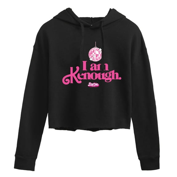 Barbie The Movie - I Am Kenough Disco Ball - Juniors Cropped Pullover Hoodie