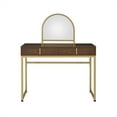 thumbnail image 4 of ACME Coleen Vanity Desk in Walnut & Gold Finish, 4 of 12