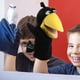 thumbnail image 2 of Marionetas de mano de peluche para niños pequeños, cuervos, juguete de peluche, marionetas de mano de dibujos animados, juguete de peluche interactivo para padres e hijos, 2 of 8