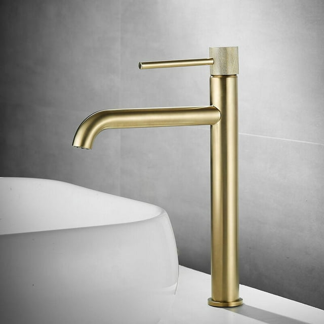Grifo de baño de encimera, cartucho de disco de cerámica de alta calidad, válvula mezcladora de agua caliente y fría, grifo mezclador de lavabo de un solo orificio de fácil instalación, construcción