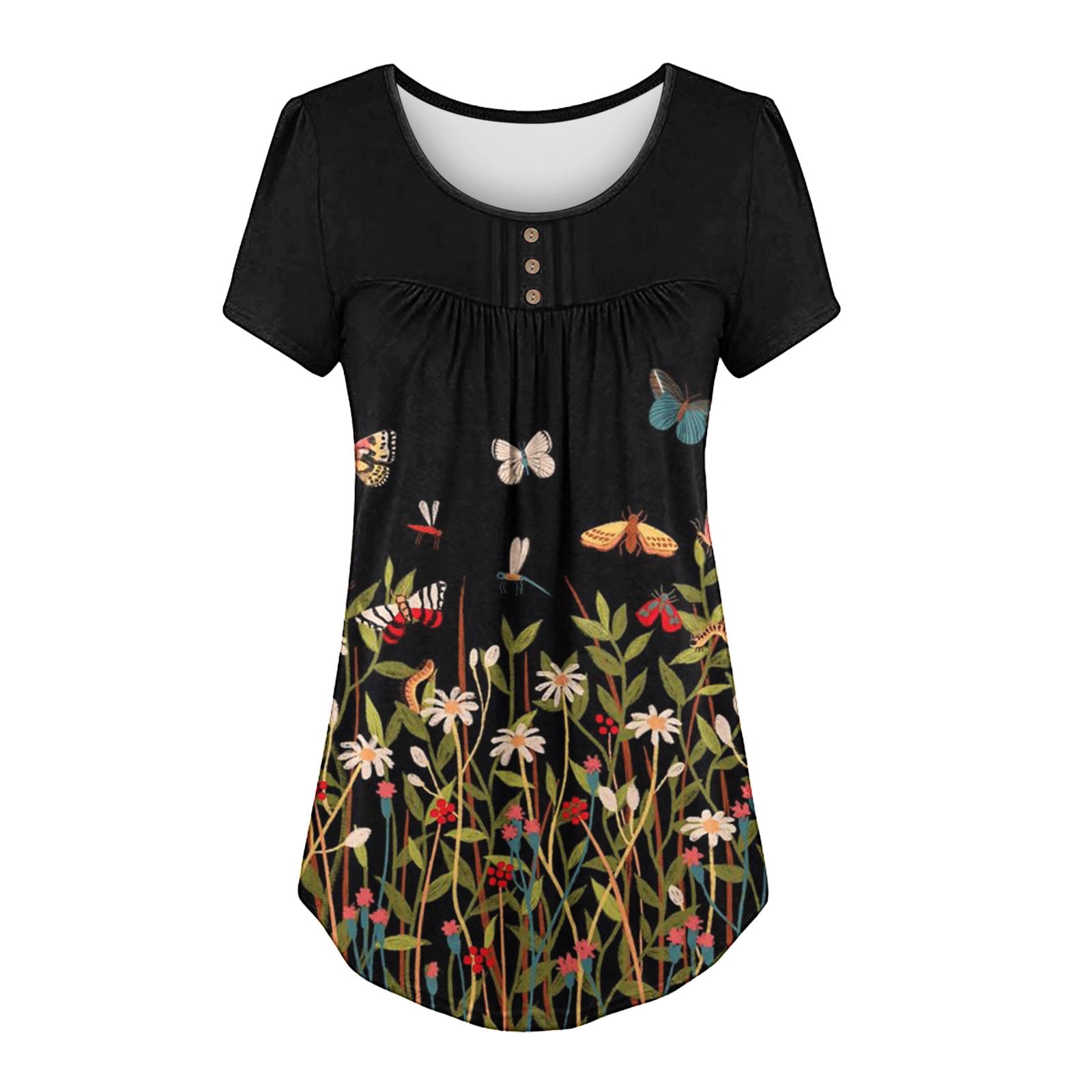 macys womens black tops