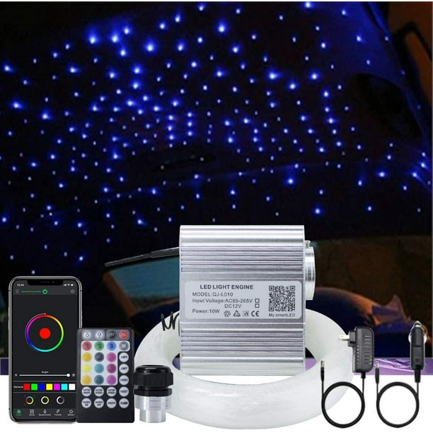 uertd 10W Car Home Use APP Twinkle Music Fiber Optic Lights kit