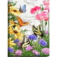 thumbnail image 2 of Glow Decor Vibrantly Colored Butterfly Garden Rectangular Canvas Wall Art Decor 14" x 10", 2 of 2