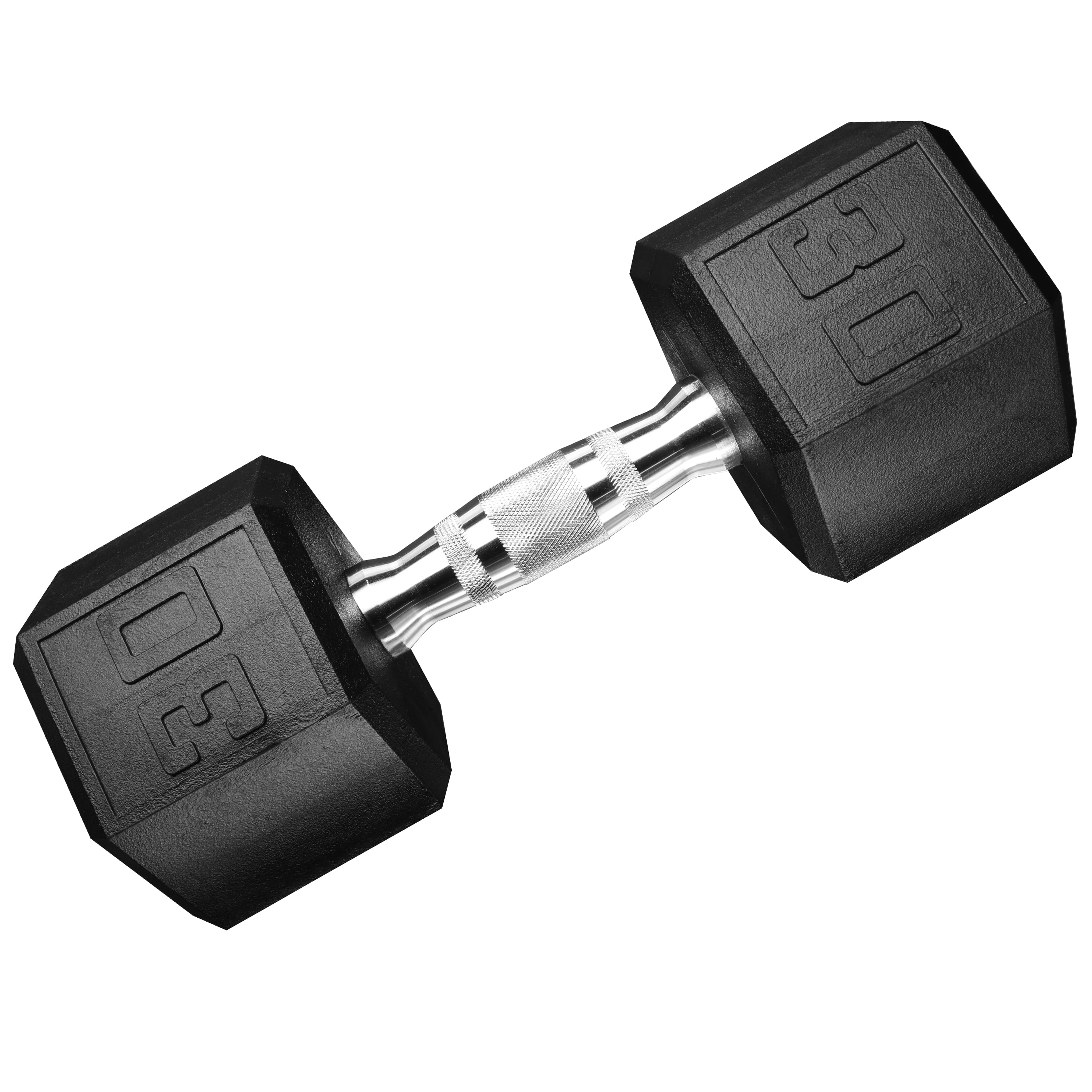 Athletic Works 30lb Hex Dumbbell, Single Weight, Black