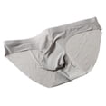thumbnail image 2 of zeranth U Convex Solid Color Seamless Men Briefs Ice Silk Mid-Waist Male Underwear, 2 of 7
