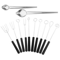 Hytrove 1 Set Chocolate Dipping Tools Stainless Steel Spoons Forks For Candy Making Chocolate Dipping Silver