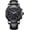 Black Leather-All Black, variant on Men's Automatic-Self-Wind Watch Multifunction Moon Phase 24-Hours Stainless Steel Calfskin Leather Watch