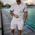 thumbnail image 3 of Dpytoraw Men's Short Sleeved Shorts PO LO Shirt Set T Shirt Sports And Leisure Set Plus Size Short Sleeved Shorts Set, 3 of 5