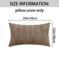 thumbnail image 6 of REGALWOVEN Pack of 2 Soft Plush Throw Pillow Covers Decorative Farmhouse Cushion Pillowcase, Stripe, Home Decor Brown 12" x 20", 6 of 6
