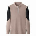 thumbnail image 5 of Kaemgyyd Big and Tall Mens Quarter Zip Sweatshirt Lightweight Long Sleeve Fleece Pullover Loose Mock Neck Golf Shirt, 5 of 7