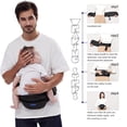 thumbnail image 2 of Portabebés YJOEKAP con bolsillos ergonómicos ajustables negros, 2 of 5