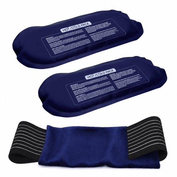 Ice Pack (3-Piece Set) – Reusable Hot and Cold Therapy Gel Wrap Support Injury Recovery, Alleviate Joint and Muscle Pain – Rotator Cuff, Knees, Back & More