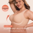 thumbnail image 2 of Jelly Support Wireless Bras for Women, Breathable Laser-Cut Holes, Smoothing Back Full Coverage Bralette, Convertible Straps,M-2XL, 2 of 7