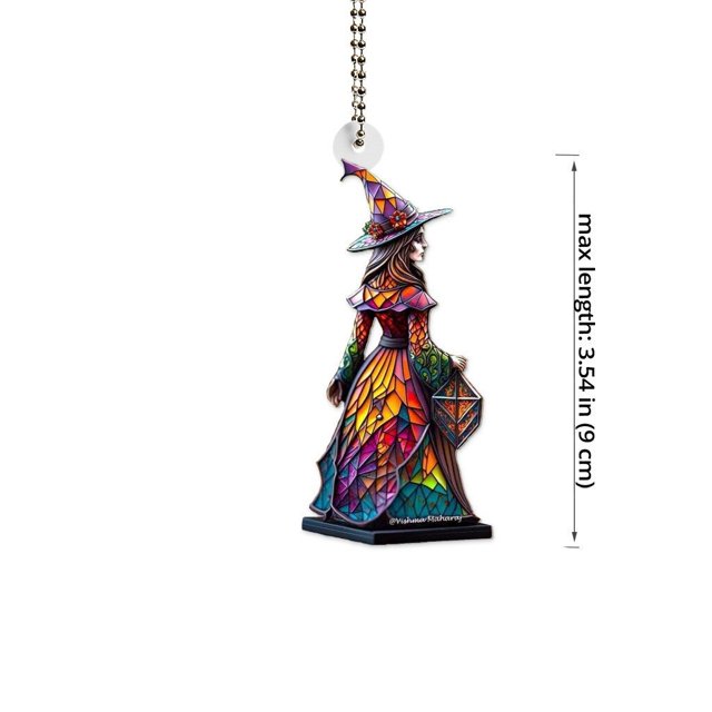 Árbol de Navidad de Halloween, hermosa estatua acrílica de bruja, Festival, estatuilla colgante, decoración del hogar, fiesta, Casa Encantada, decoración